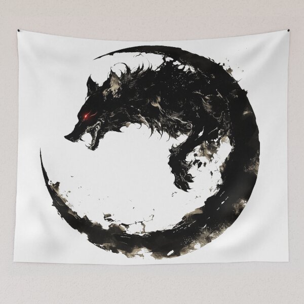 Item preview, Fenrir Perched on Moon Shadow designed and sold by CalyCollab.