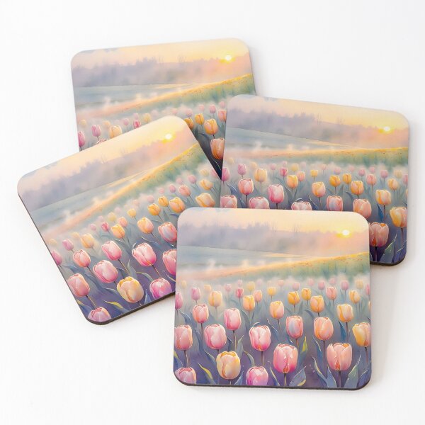 Item preview, Vintage Dutch Tulip Sunrise – Soft Misty Fields designed and sold by Mos Thainique.