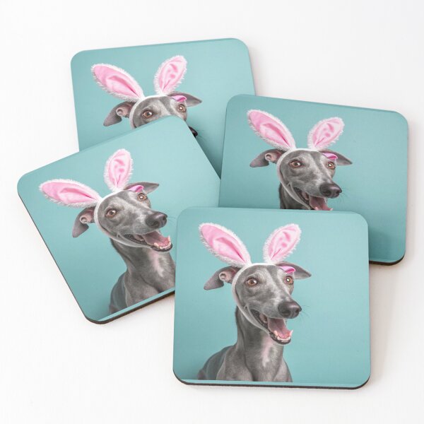 Item preview, Cute greyhound wearing bunny ears designed and sold by elkuni.