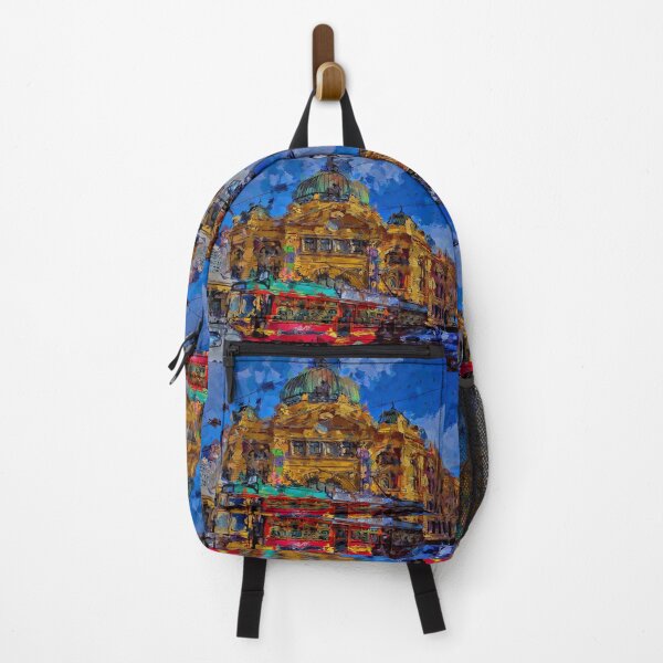 Item preview, Impressionist Painting of City Circle Tram at Flinders Street Station - Melbourne, Victoria, Australia designed and sold by Steven Jodoin.