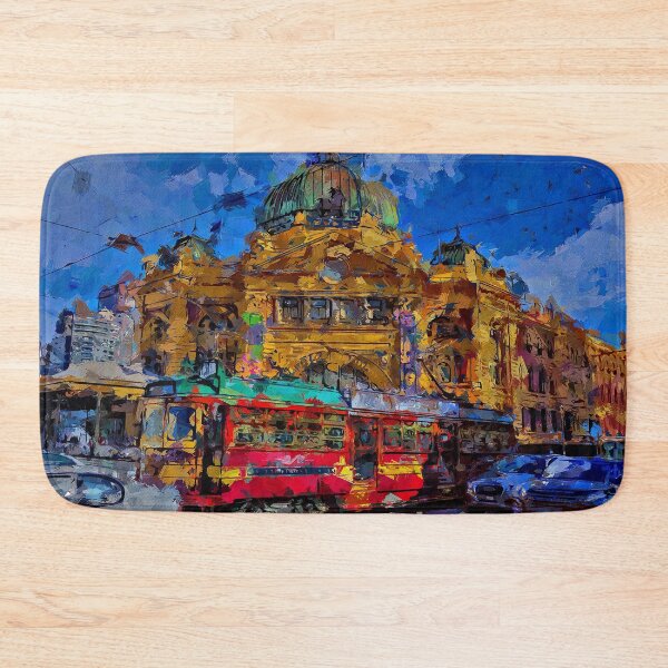 Item preview, Impressionist Painting of City Circle Tram at Flinders Street Station - Melbourne, Victoria, Australia designed and sold by Steven Jodoin.