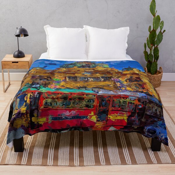 Item preview, Impressionist Painting of City Circle Tram at Flinders Street Station - Melbourne, Victoria, Australia designed and sold by Steven Jodoin.