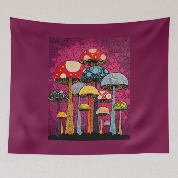 Item preview, Trippy Colorful Psychedelic Mushrooms designed and sold by scooterbaby.
