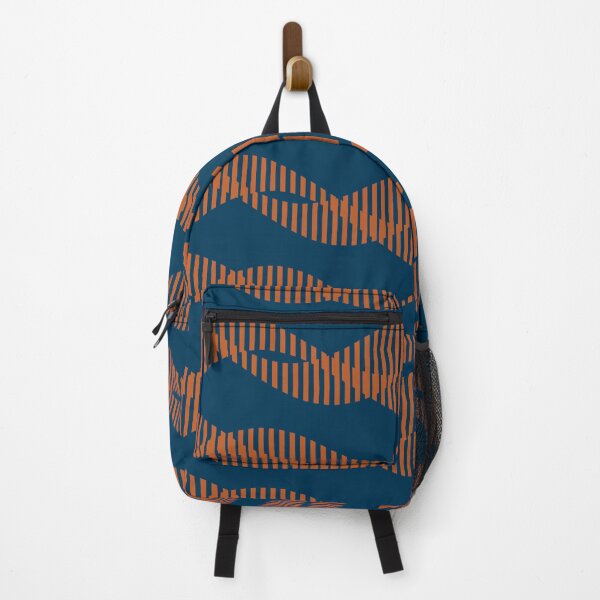 Item preview, Waves Orange on Blue Background designed and sold by FAROSSTUDIO.