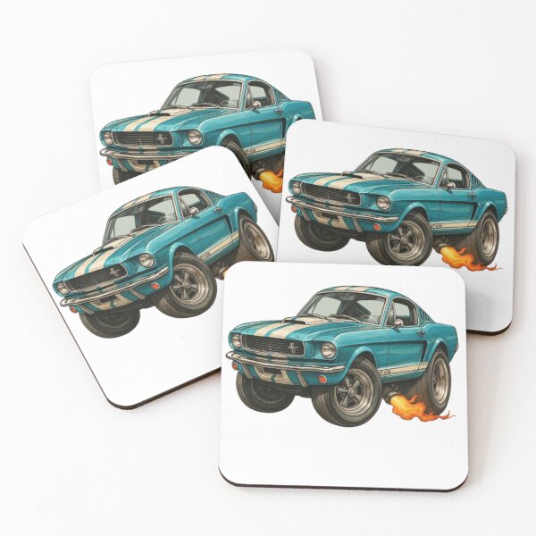 Item preview, 1965 Shelby Mustang GT-350 Cartoon Realism | Iconic Muscle Car with Flaming Power designed and sold by MuscleCarTs.