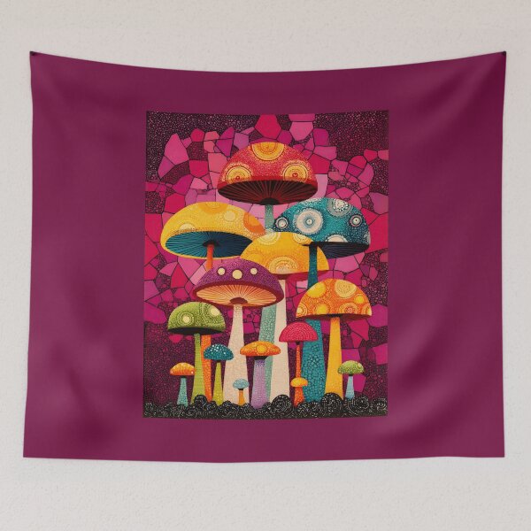 Item preview, Groovy Trippy Colorful Psychedelic Mushrooms designed and sold by scooterbaby.