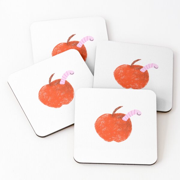 Item preview, Apple and Worm Crayon Drawing designed and sold by MadeInManny.