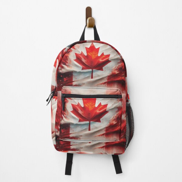 Item preview, CANADAIAN patriot flag artwork painting, Canada flag thick textured oil painting, red and white, maple leaf  designed and sold by navitalidesign.