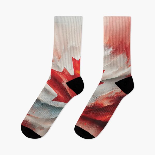 Item preview, CANADAIAN patriot flag artwork painting, Canada flag thick textured oil painting, red and white, maple leaf  designed and sold by navitalidesign.