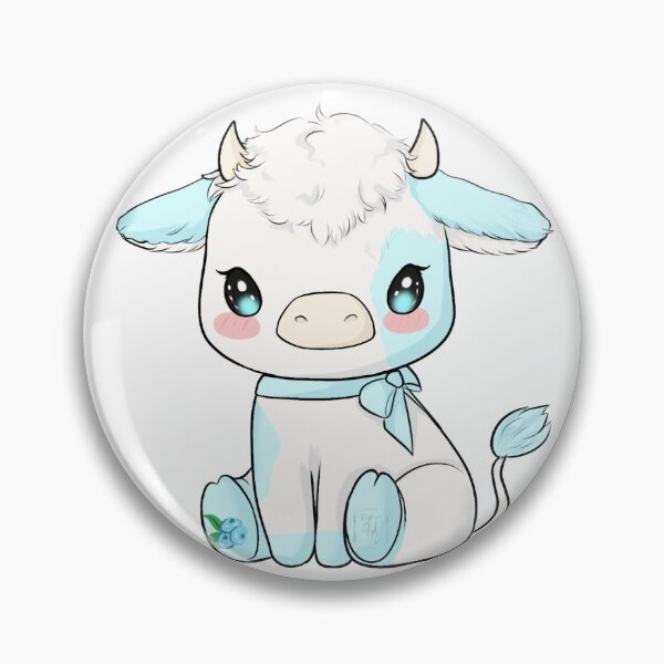 Item preview, Cute Electric Blue Cow designed and sold by kjmastersart.