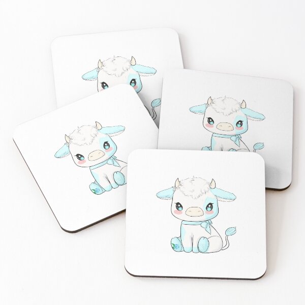 Item preview, Cute Electric Blue Cow designed and sold by kjmastersart.