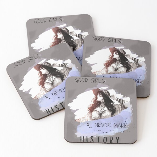 Item preview, Good Girls Never Make History – Boho Feminist Quote Art designed and sold by ByElise.
