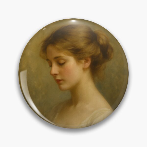 Item preview, Vintage Oil Portrait – Regency Woman in Ivory Dress designed and sold by CARRAANN.
