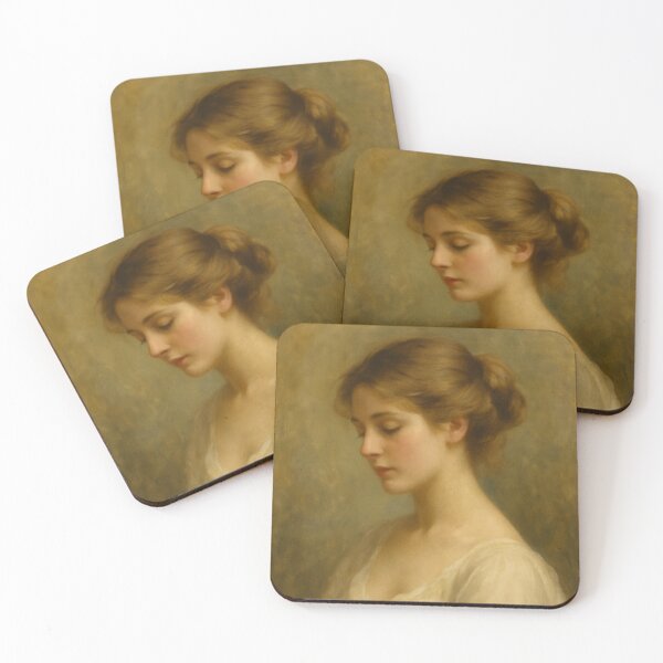 Item preview, Vintage Oil Portrait – Regency Woman in Ivory Dress designed and sold by CARRAANN.