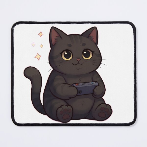 Item preview, Kawaii Cat Gamer - Black Cat designed and sold by Fantasy Fans.