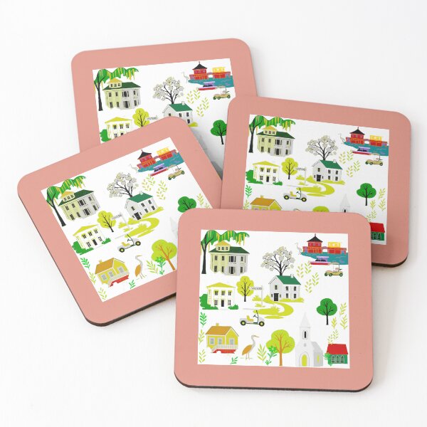 Item preview, Waters View Neighborhood Toile designed and sold by Loomandlorebyh.