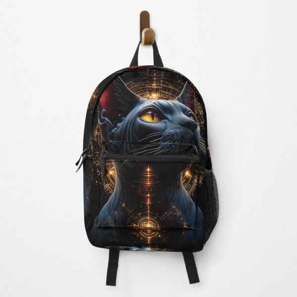 Item preview, Portrait Animal Sphynx Cat Futuristic Cyber Aura Golden Circuitry Glow Mystic designed and sold by juniorcastros.