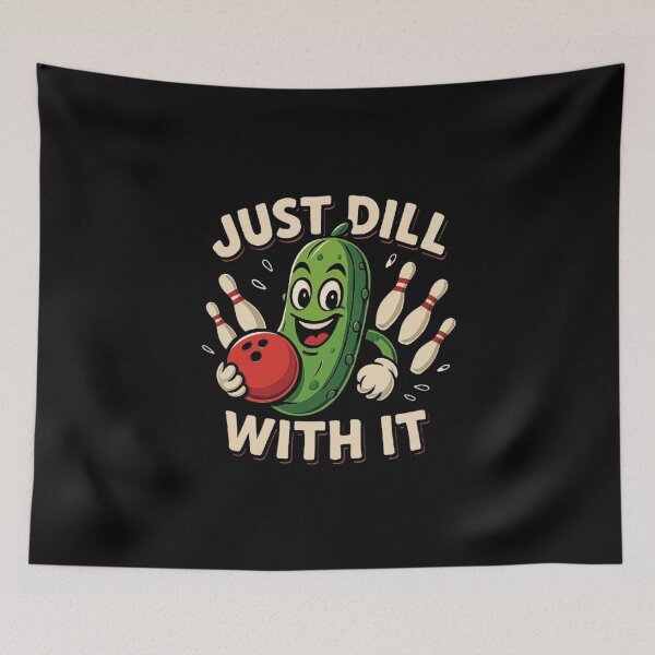 Item preview, Just Dill With It Funny Pickle Bowling Ball Humor designed and sold by love3617.