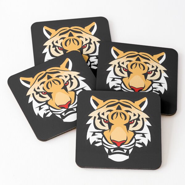 Item preview, Cartoon Style Fierce Tiger Head Vector Art Print designed and sold by kakarikihill.