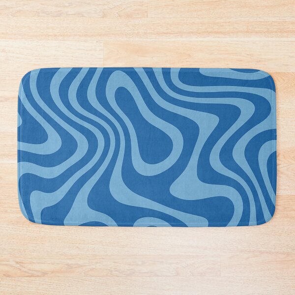 Item preview, Retro Wavy Lines, Oceanic Blue Abstract designed and sold by PinkArtPenguins.