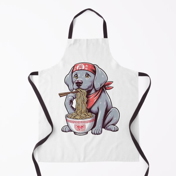 Item preview, Weimaraner Dog Eating Ramen Noodles designed and sold by doodIllustrate.