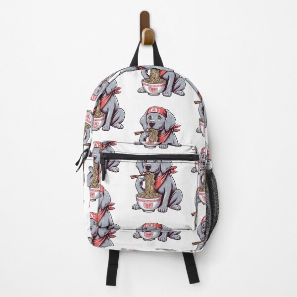 Item preview, Weimaraner Dog Eating Ramen Noodles designed and sold by doodIllustrate.