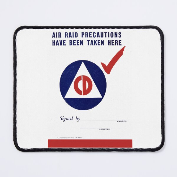 Item preview, WW2 Air Raid Precautions U.S. Civil Defense Poster Reproduction designed and sold by RealPilotDesign.
