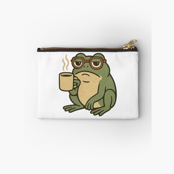 Item preview, Grumpy Coffee Frog – Retro Style Frog with Mug & Glasses | Funny Sublimation & Sticker Art designed and sold by Memorph.