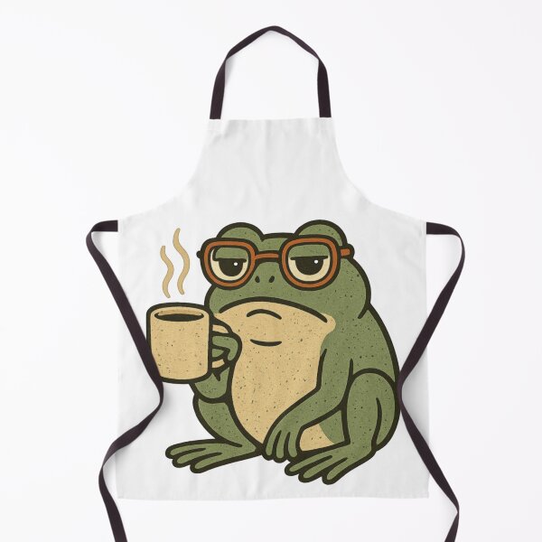 Item preview, Grumpy Coffee Frog – Retro Style Frog with Mug & Glasses | Funny Sublimation & Sticker Art designed and sold by Memorph.