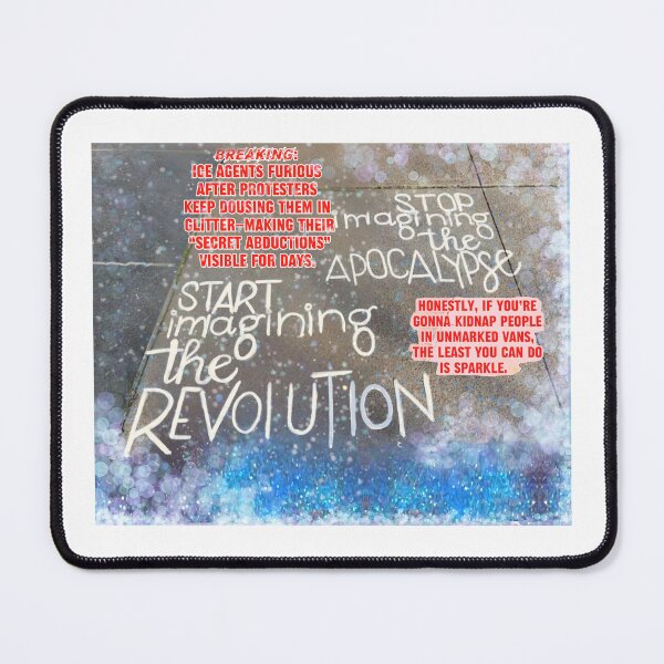 Item preview, Viral Glitter Protest Poster – Stop Imagining the Apocalypse, Start Imagining the Revolution (100K+ Views Satire) designed and sold by aadventures.