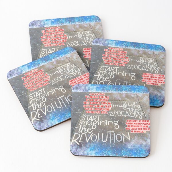 Item preview, Viral Glitter Protest Poster – Stop Imagining the Apocalypse, Start Imagining the Revolution (100K+ Views Satire) designed and sold by aadventures.