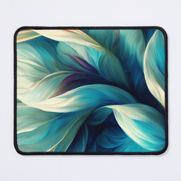 Item preview, Exquisite Aqua, Cream And Blue Floral Swirls Abstract designed and sold by DEC02.