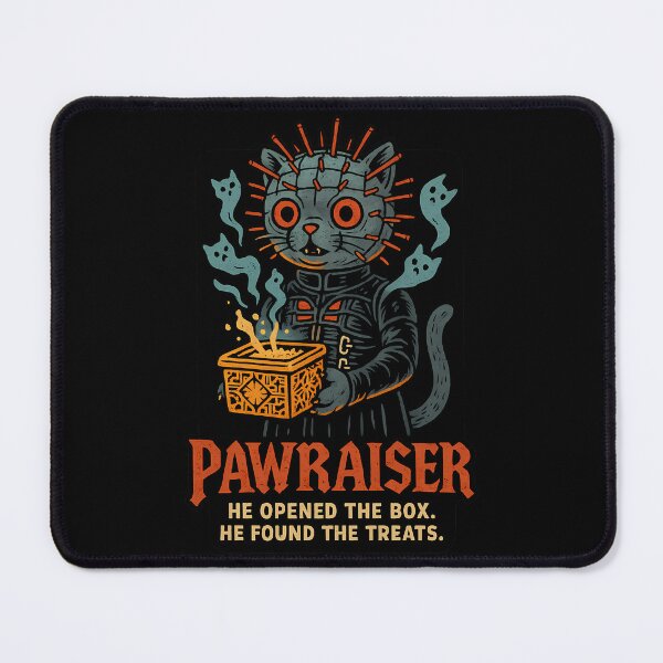 Item preview, "Pawraiser" Hellish Cat Horror Parody - He Opened The Box, He Found The Treats! designed and sold by vanko-vnc.