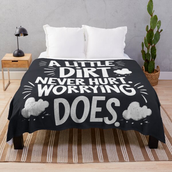 Item preview, B A Little Dirt Never Hurt Worrying Does - Chalkboard Quote Design, Playful Parenting Gift, Funny Kids Quote Sticker/Mug/Tshirt designed and sold by Typography Prints.