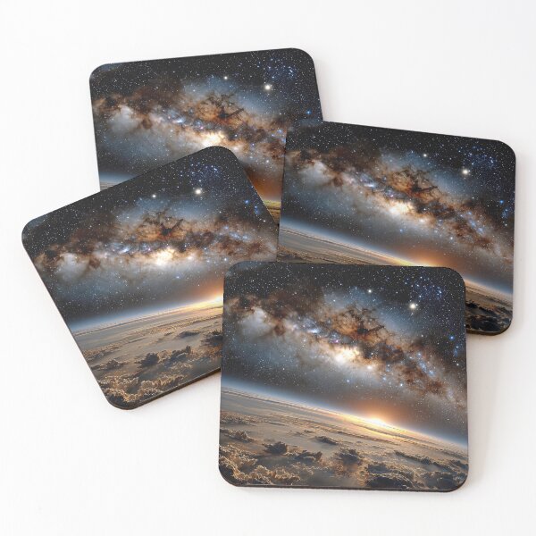 Item preview, Stunning Celestial View of Earth and the Milky Way at Dawn From Space designed and sold by jecphotography and art.