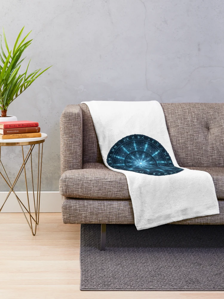 Thumbnail 2 of 6, Throw Blanket, Neon Rune designed and sold by IssaraStudio.
