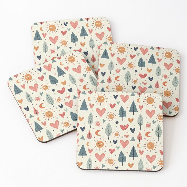 Item preview, Cream Background Whimsical Icons: Sun, Moon, Trees & Stars designed and sold by Whimsical Studio.