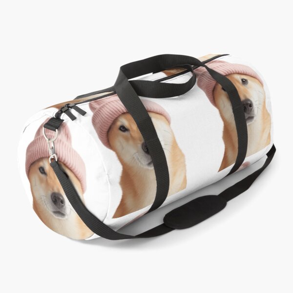 Item preview, Cozy Shiba Inu dog Wearing Pink Winter Hat Trendy Animal Fashion Artwork designed and sold by LazyOwlStore.