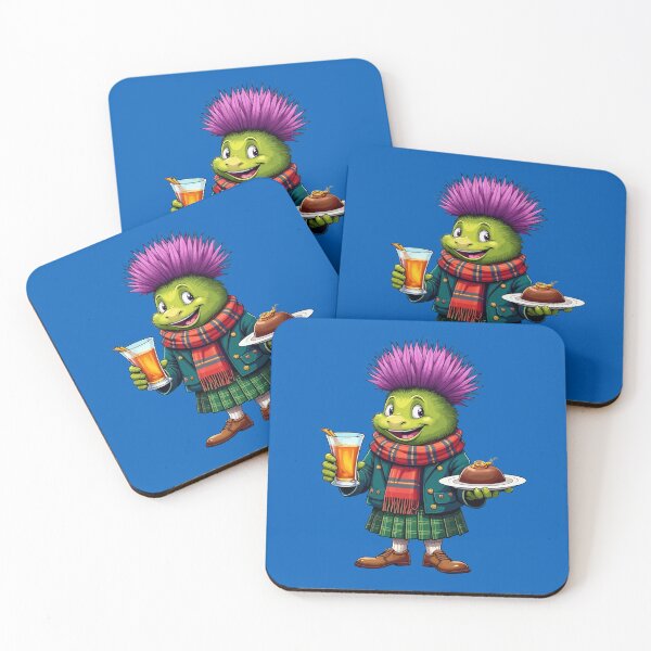 Item preview, Scottish Thistle Character With Whisky Dram and Haggis designed and sold by taiche.