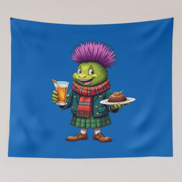 Item preview, Scottish Thistle Character With Whisky Dram and Haggis designed and sold by taiche.