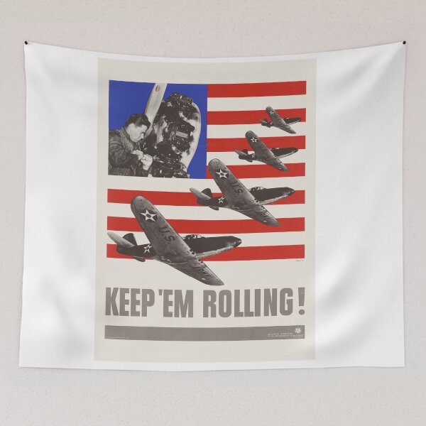 Item preview, Keep 'Em Rolling P-39 Airacobra WWII Army Air Forces Reproduction Graphics designed and sold by RealPilotDesign.