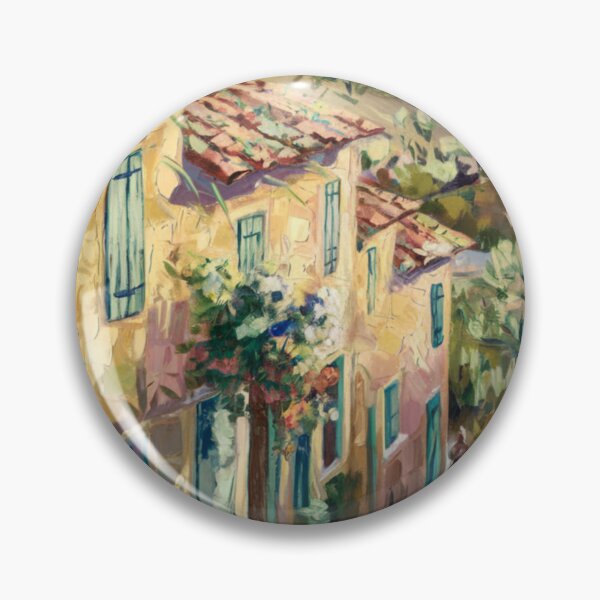 Item preview, Sunlit French Village Lane – Stone Houses and Rolling Hills designed and sold by CARRAANN.