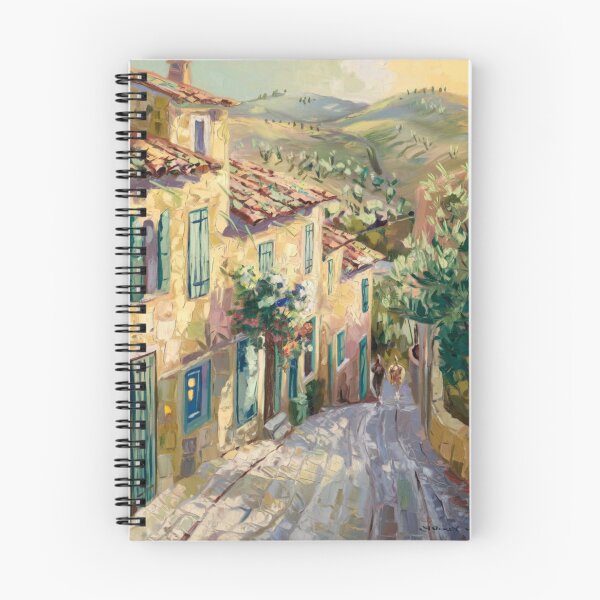 Item preview, Sunlit French Village Lane – Stone Houses and Rolling Hills designed and sold by CARRAANN.