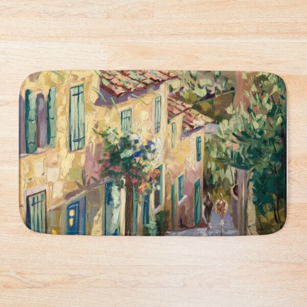 Item preview, Sunlit French Village Lane – Stone Houses and Rolling Hills designed and sold by CARRAANN.