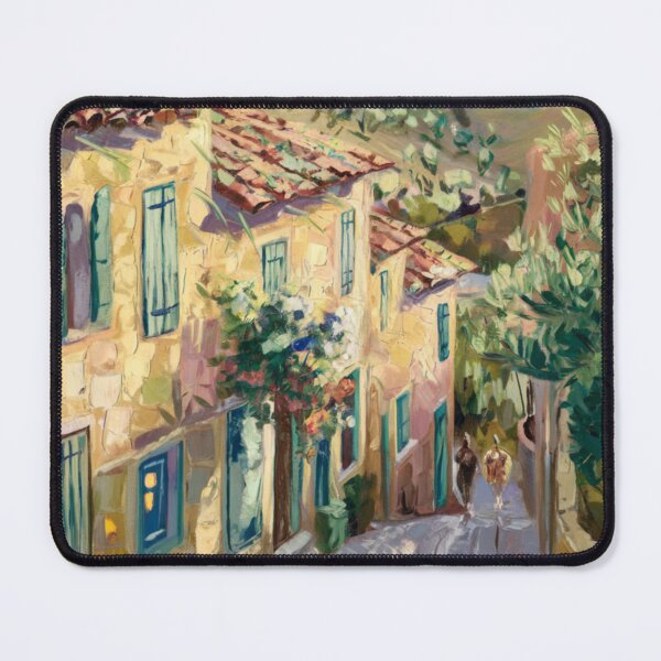Item preview, Sunlit French Village Lane – Stone Houses and Rolling Hills designed and sold by CARRAANN.