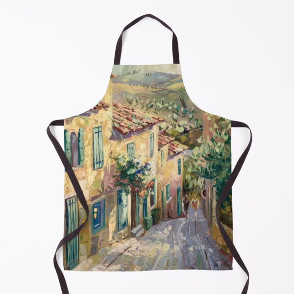 Item preview, Sunlit French Village Lane – Stone Houses and Rolling Hills designed and sold by CARRAANN.