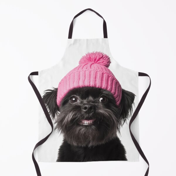 Item preview, Cozy Affenpinscher dog Wearing Pink Winter Hat Trendy Animal Fashion Artwork designed and sold by LazyOwlStore.