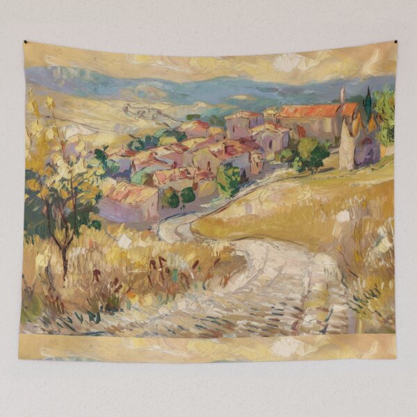 Item preview, Pathway Through Golden Hills – Vibrant French Countryside Scene designed and sold by CARRAANN.