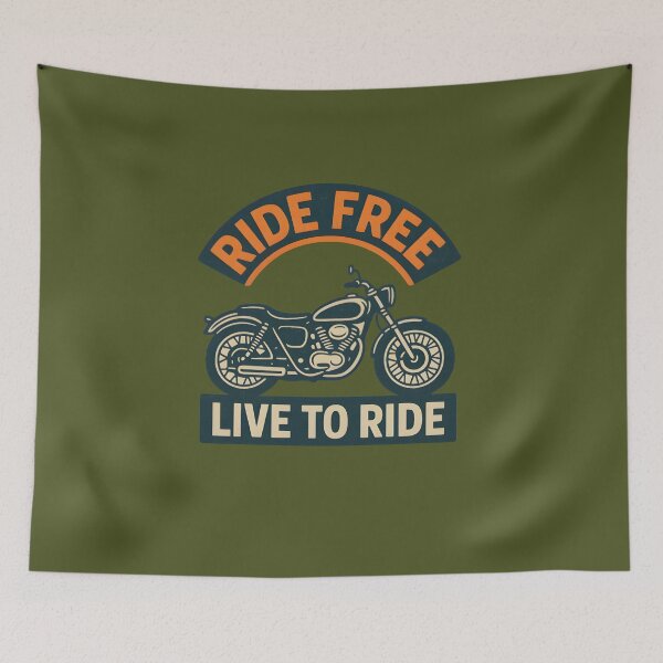 Item preview, Ride Free Live to Ride – Vintage Motorcycle Biker T-Shirt Design designed and sold by Moodelier.