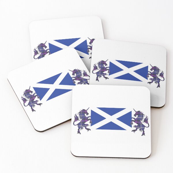 Artikelvorschau, Einhörner im Saltire-Tartan-Muster entworfen und verkauft von Murph's Images.